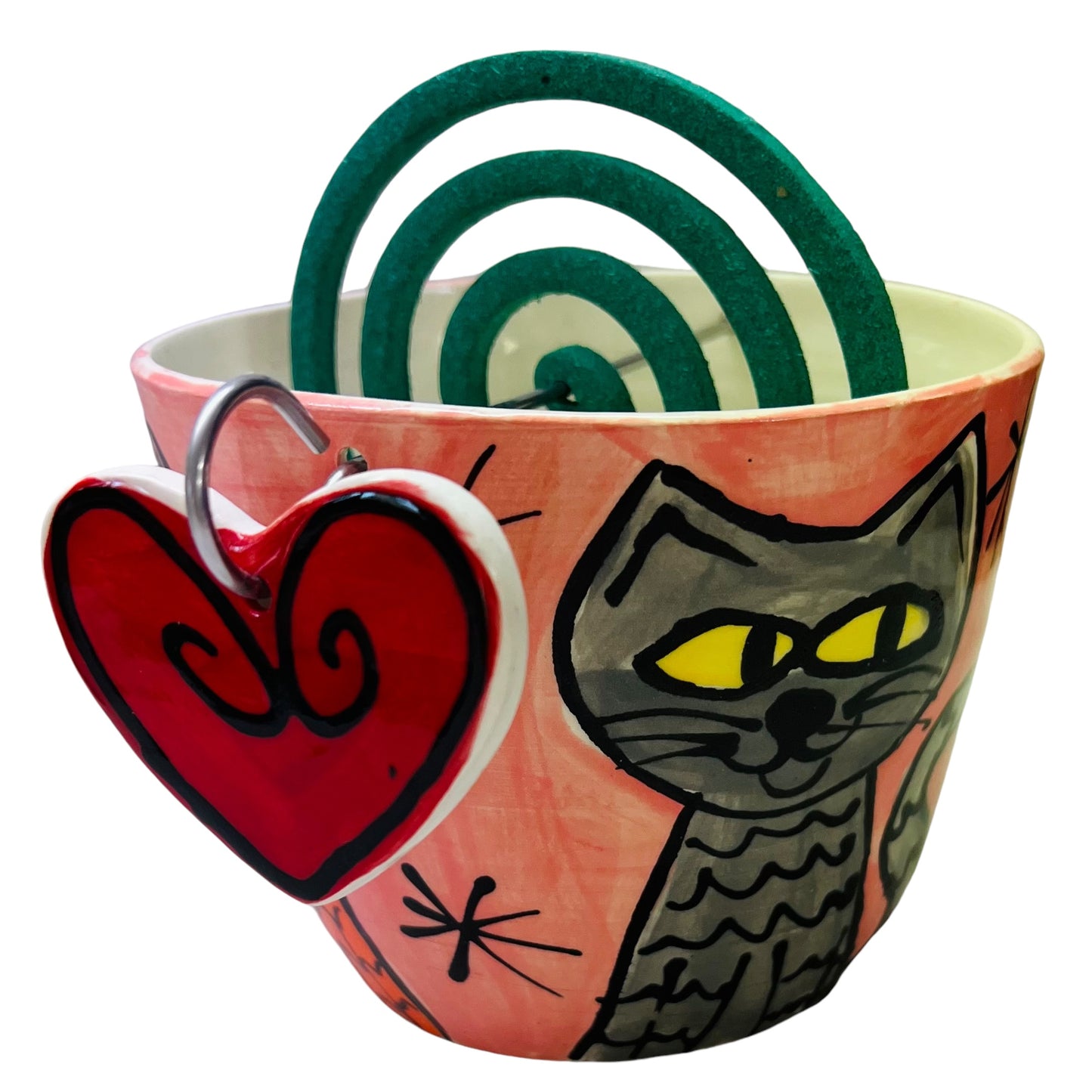 Cat Mosquito Coil holder (round shape).