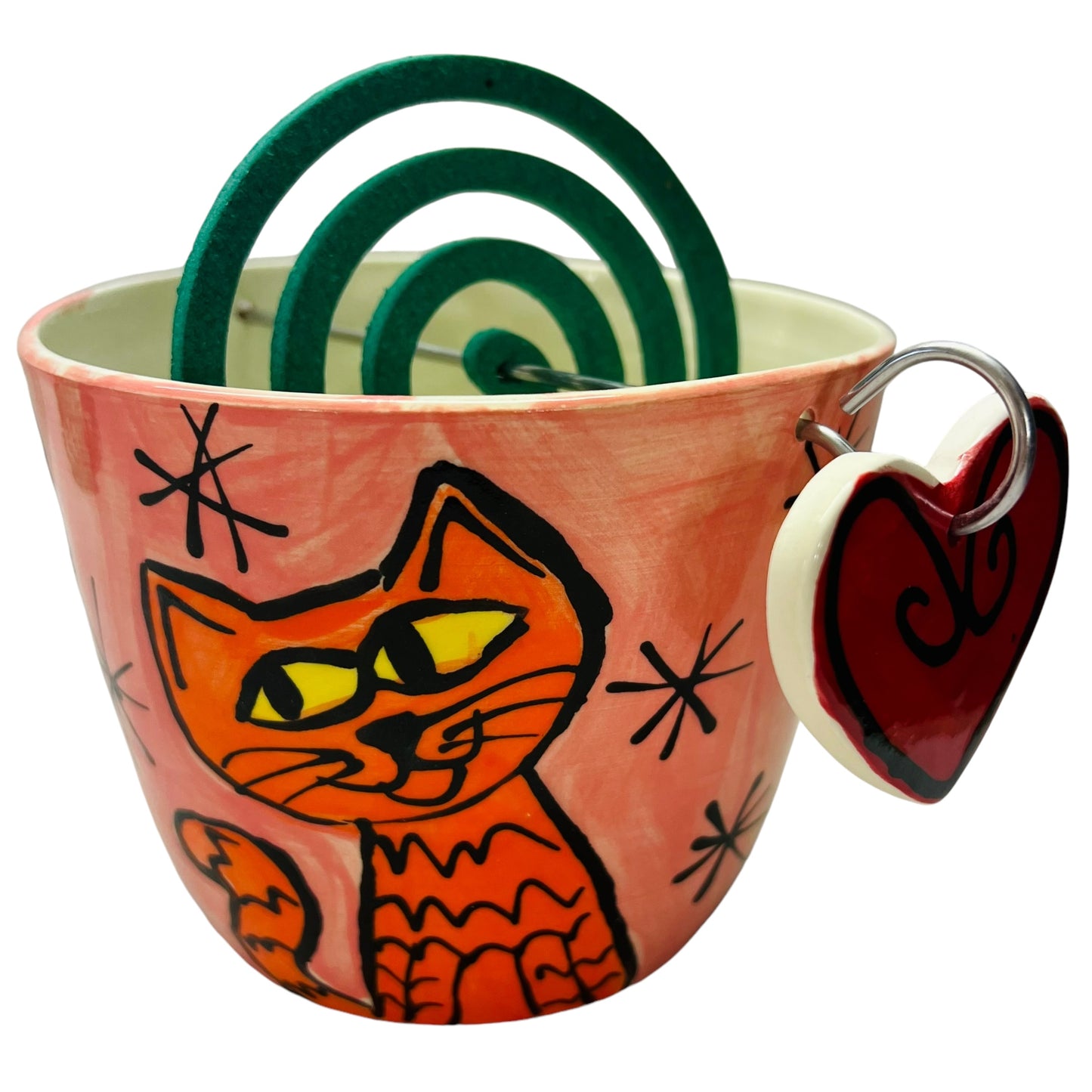 Cat Mosquito Coil holder (round shape).