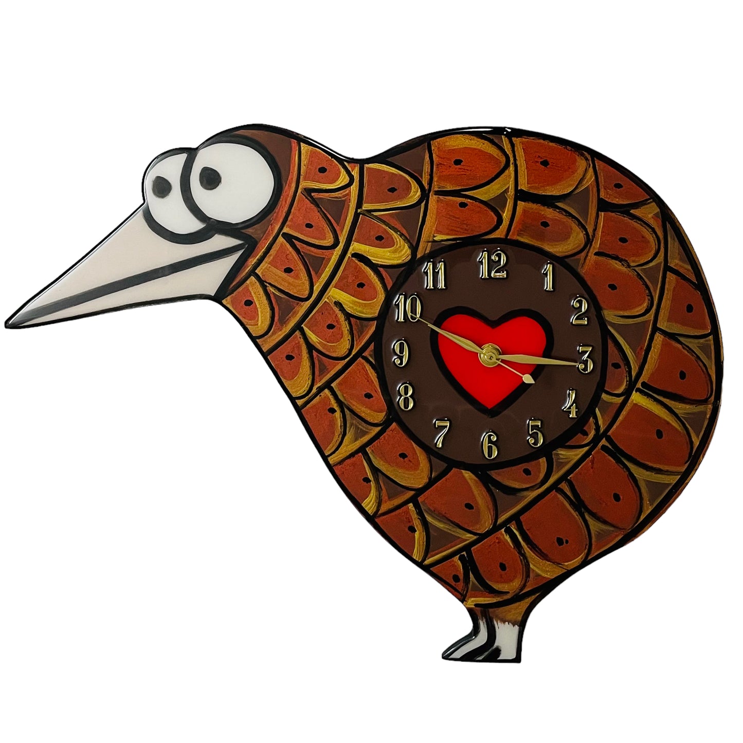 Kiwi clock with retro design