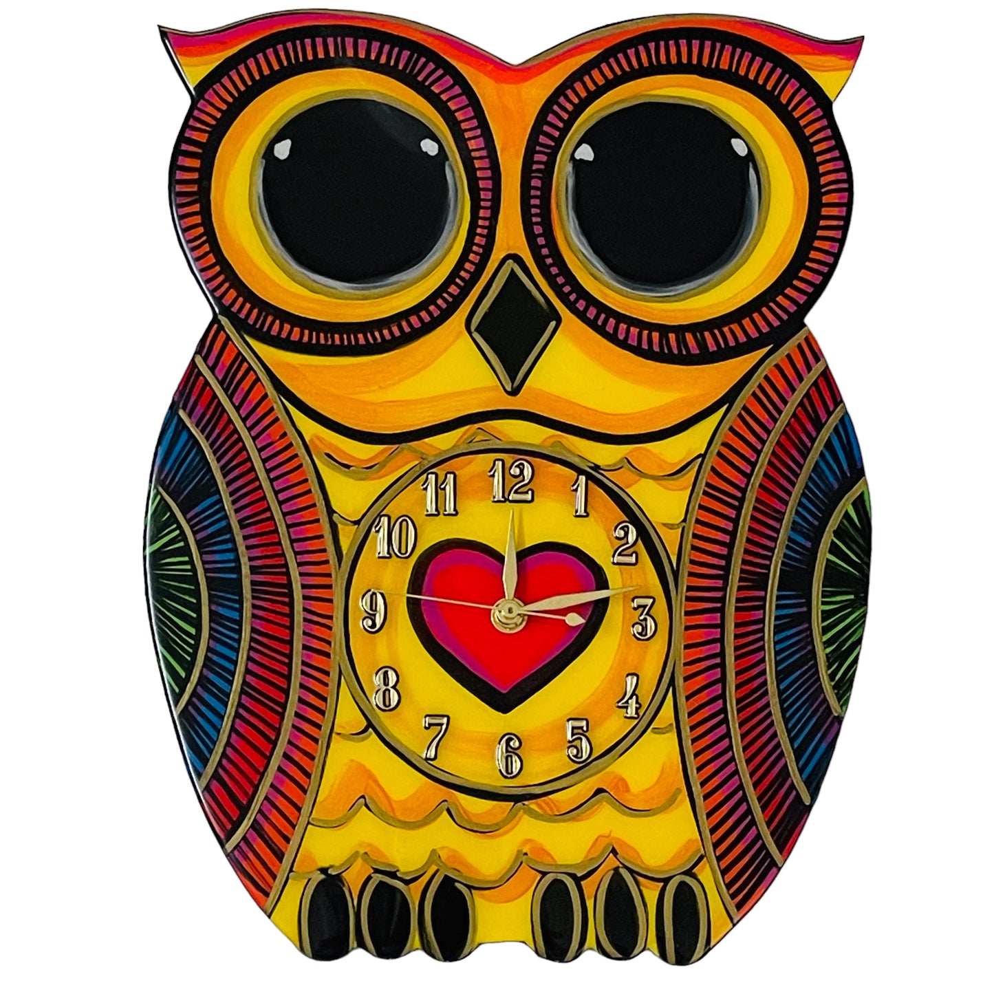Yellow owl clock