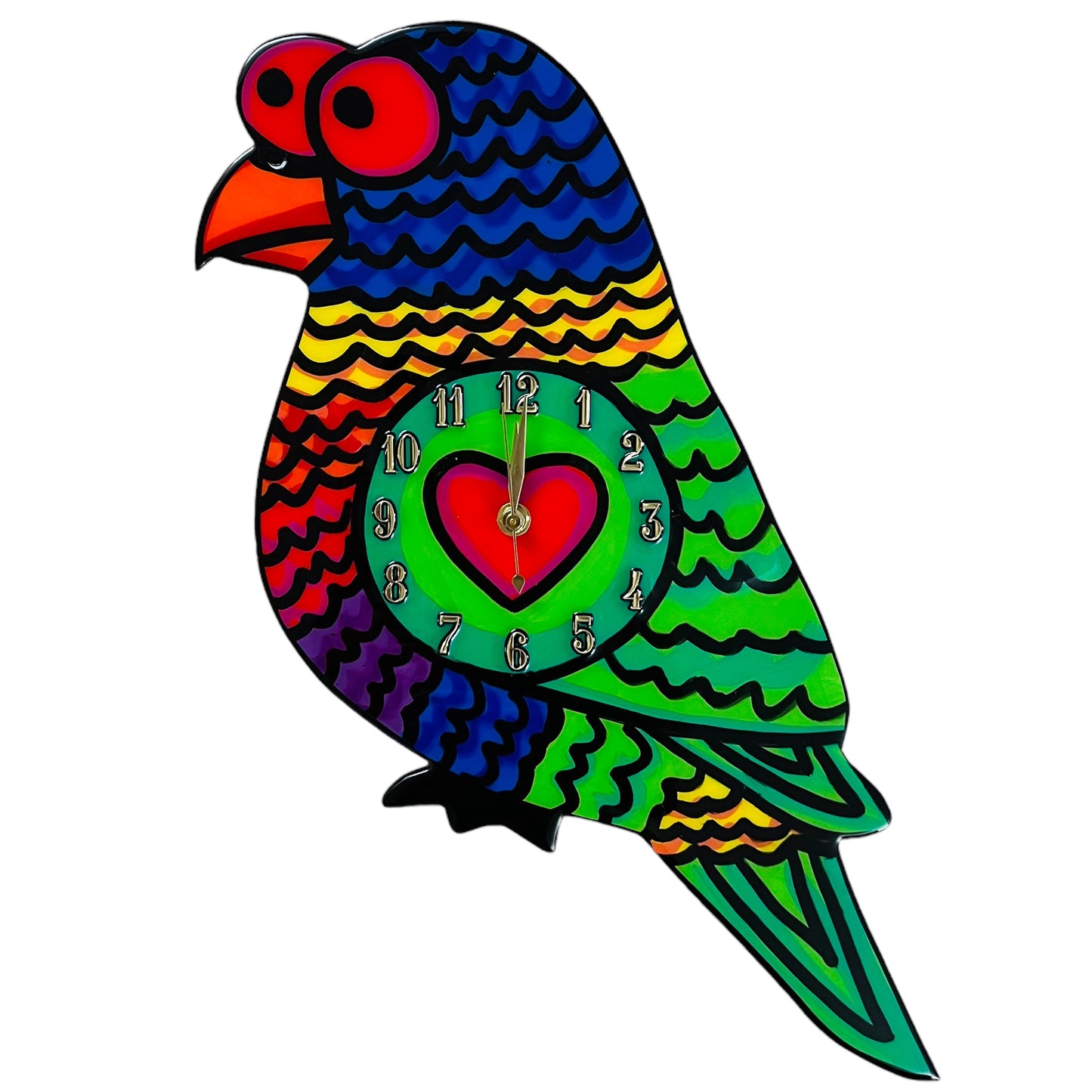 Rainbow Lorikeet Wall Clock. (Made to order).