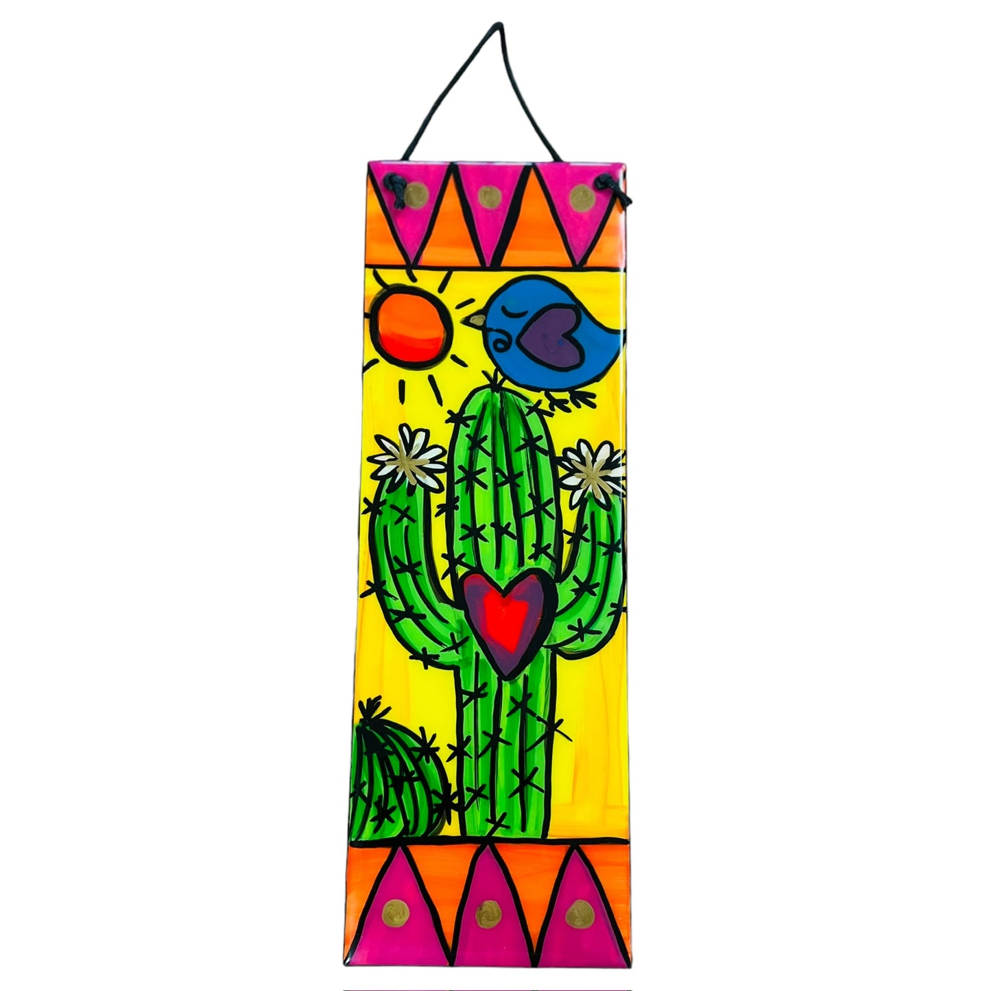 Cactus hanging tiles 10cm x 30cm. Made to Order.