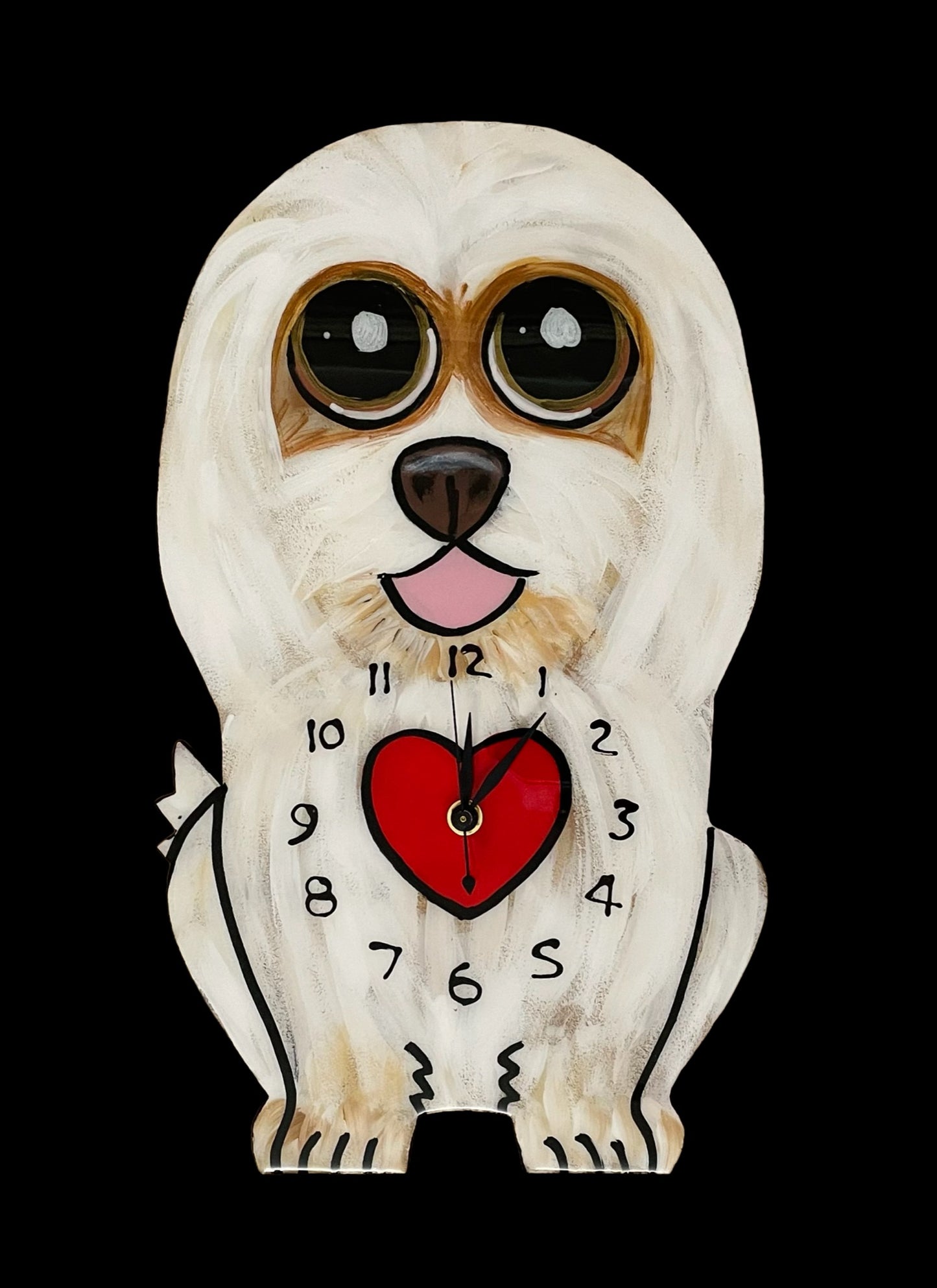 Maltese dog clock (Made to order).