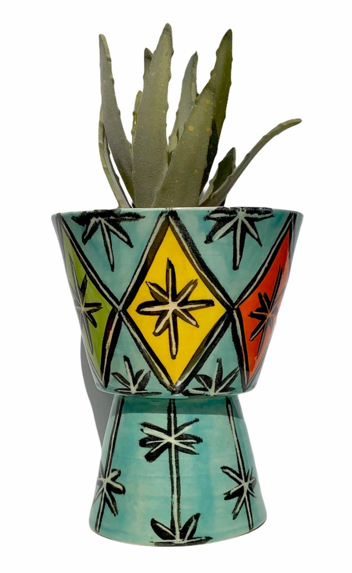 MCM pedestal flowerpot