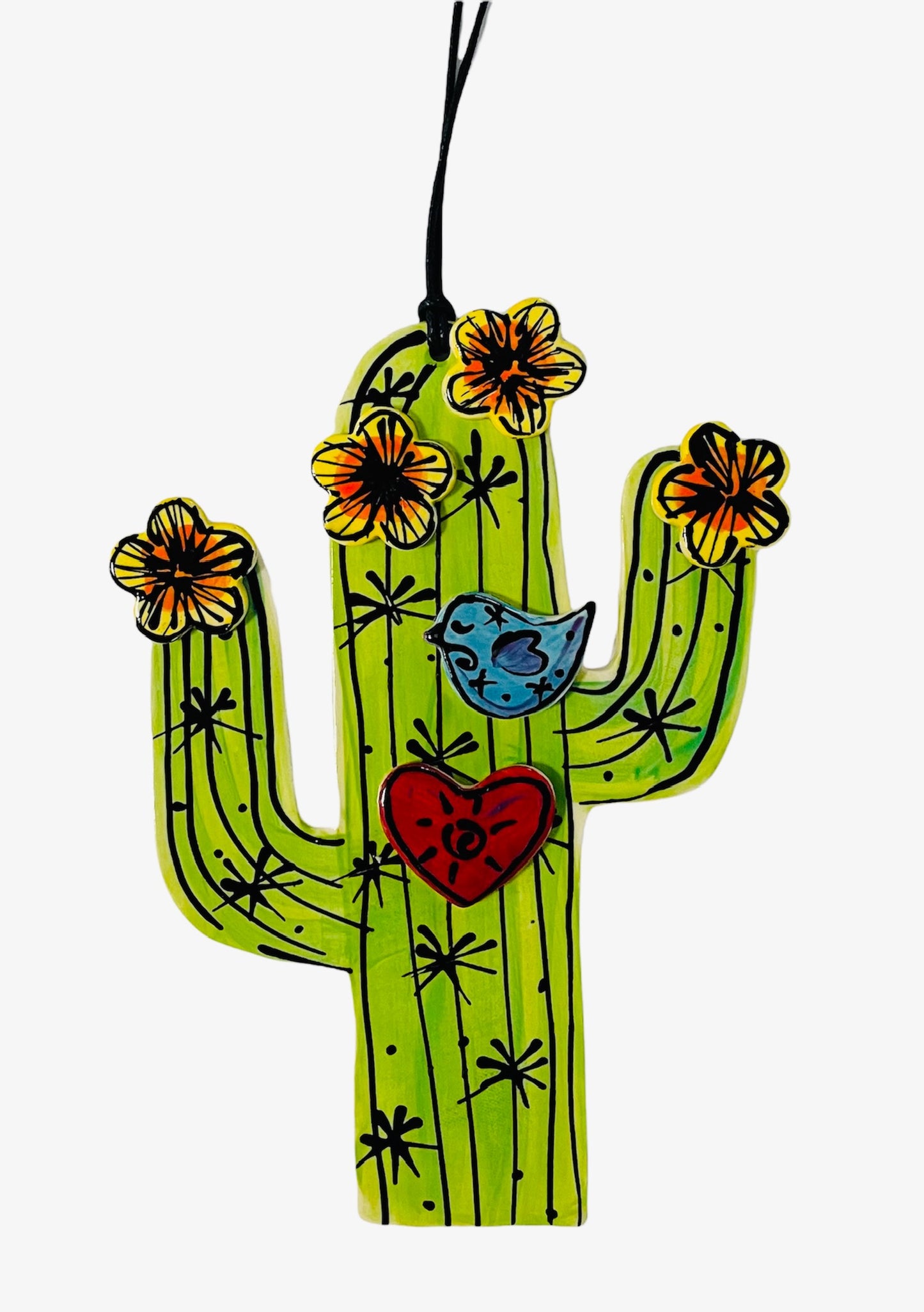 Cactus ceramic wall decor