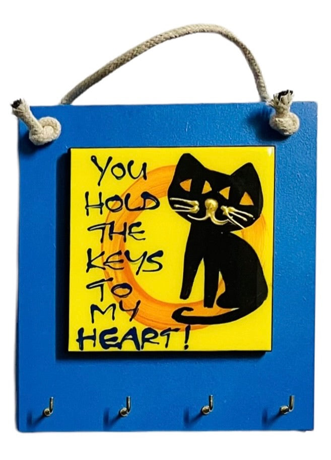 Cat tile key holder