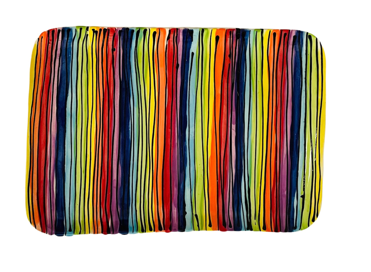Rainbow stripe platter