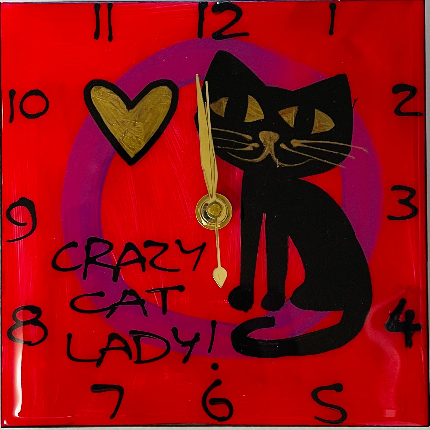 Cat clocks 15x15cm