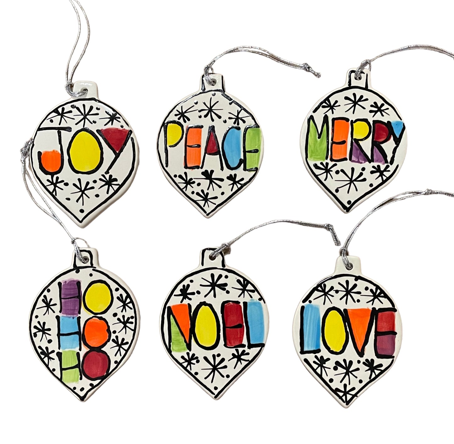 Word Christmas tree decorations