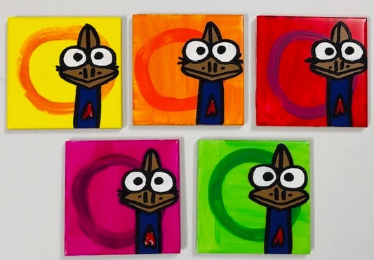 Cassowary coasters (made to order).