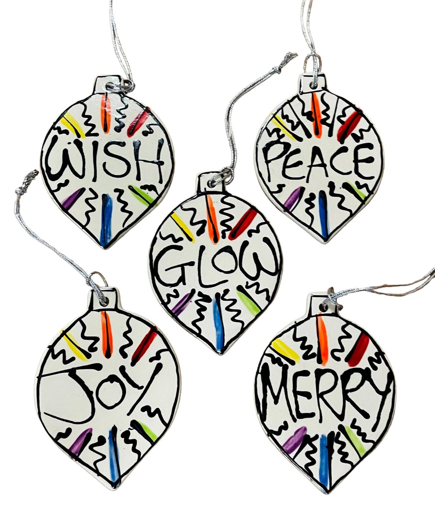Word Christmas tree decorations