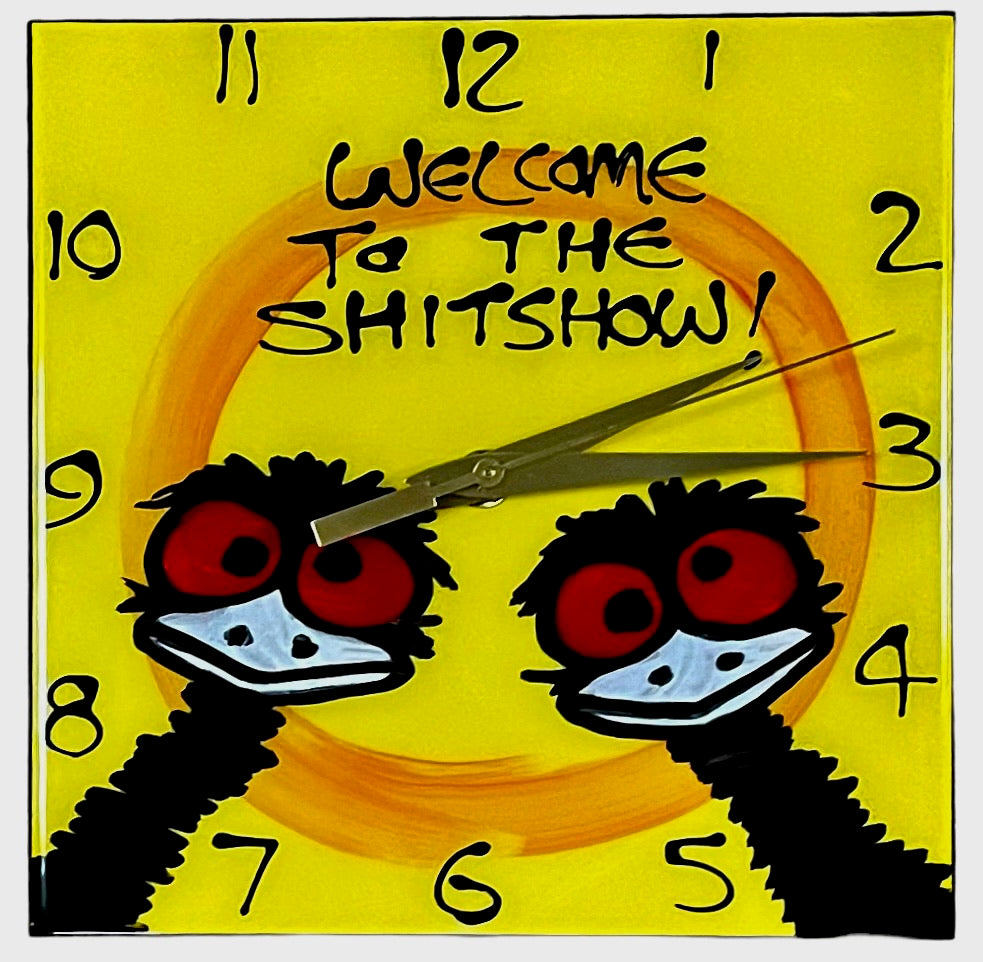 Emu clocks (made to order).