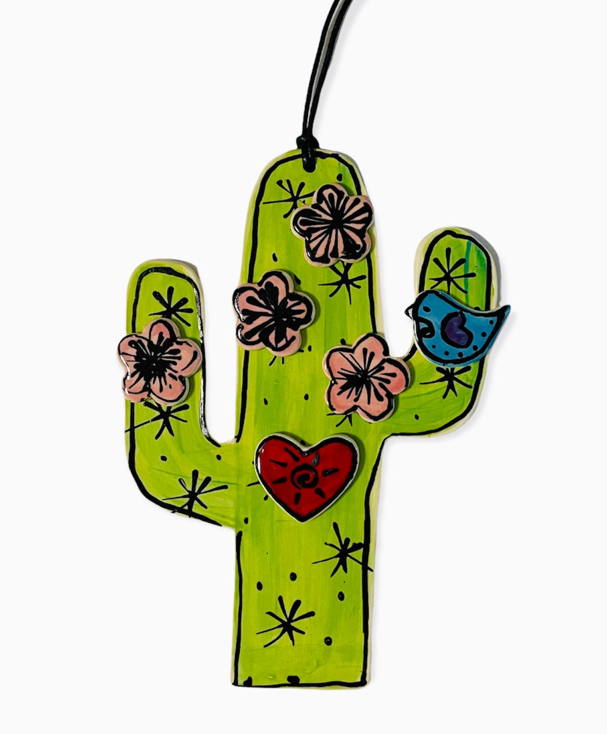 Cactus ceramic wall decor