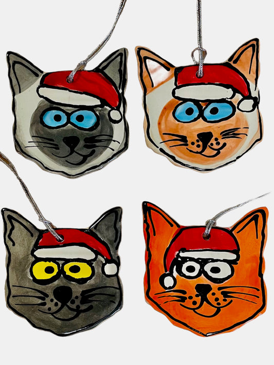 Cat face Christmas tree decorations