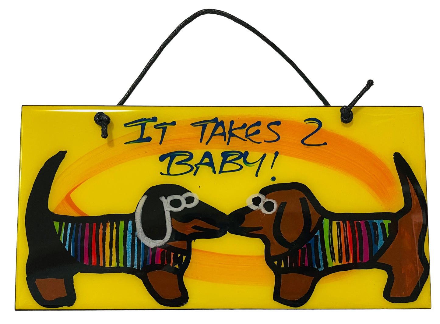 Dachshund hanging tiles 20x10 cm (Made to order).