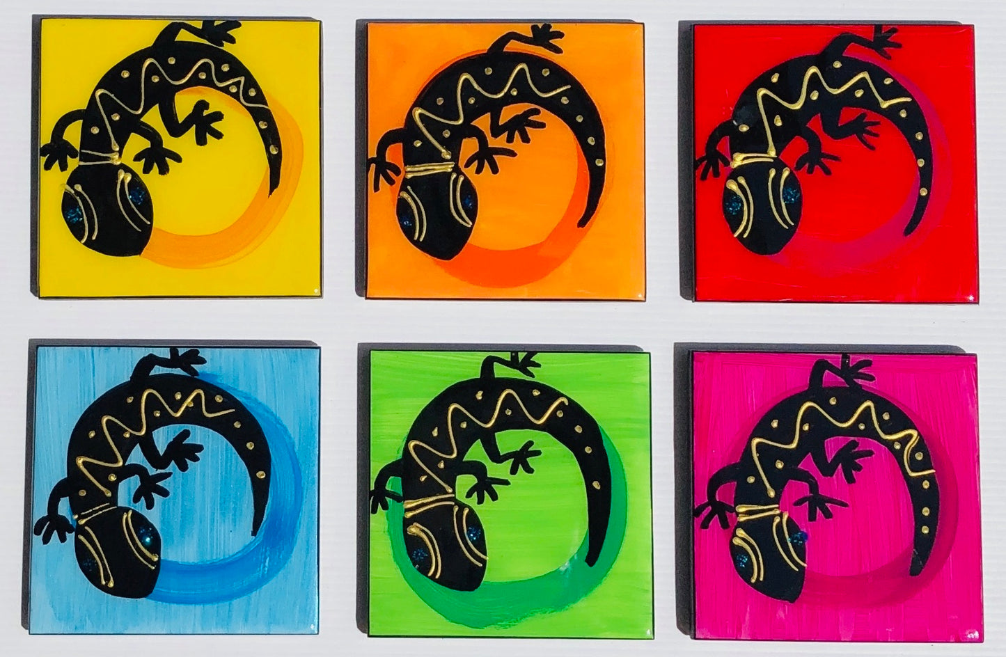 Gecko coasters (made to order).