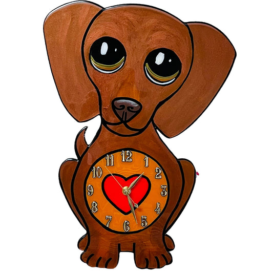 Dachshund Clock Brown.