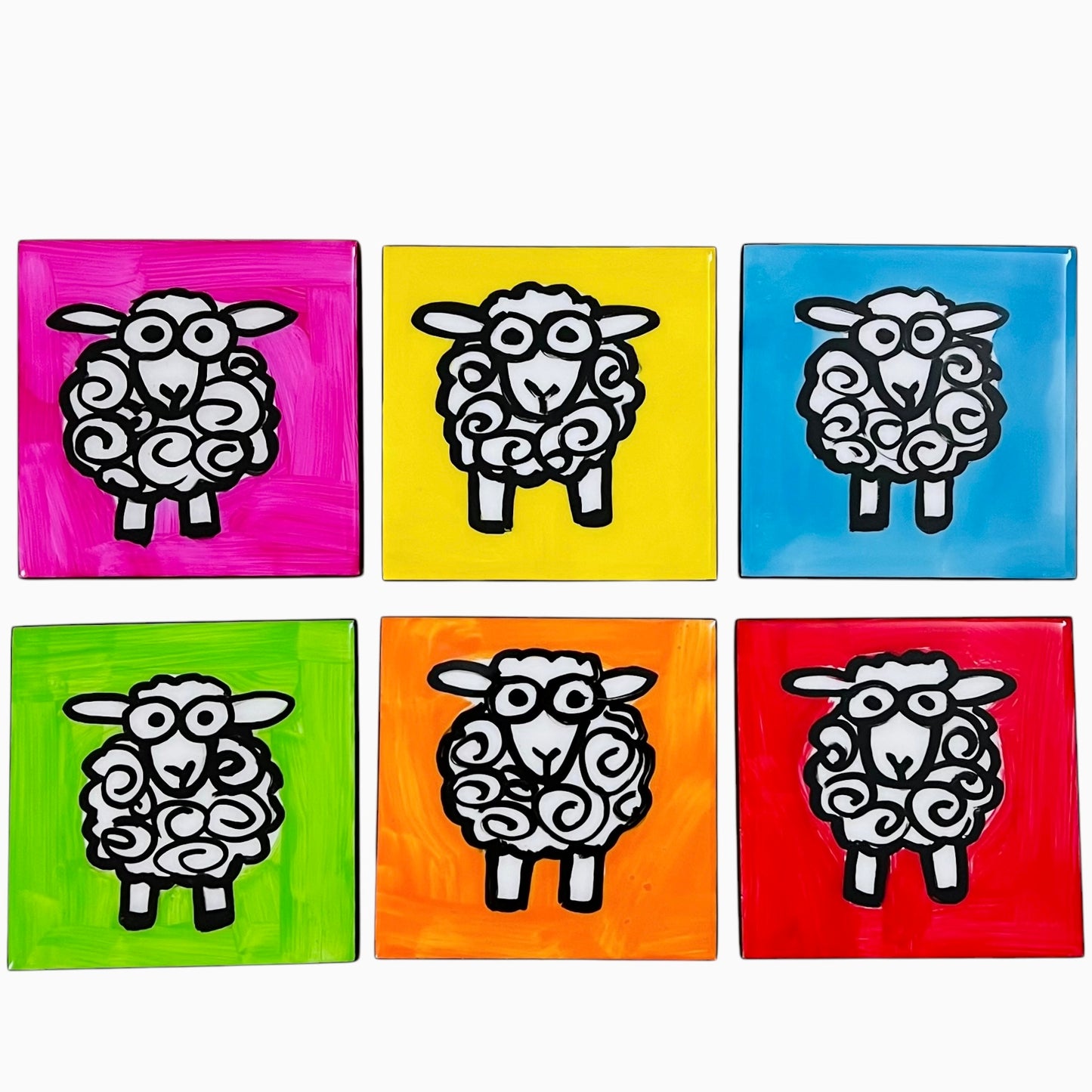 Sheep coasters (made to order).