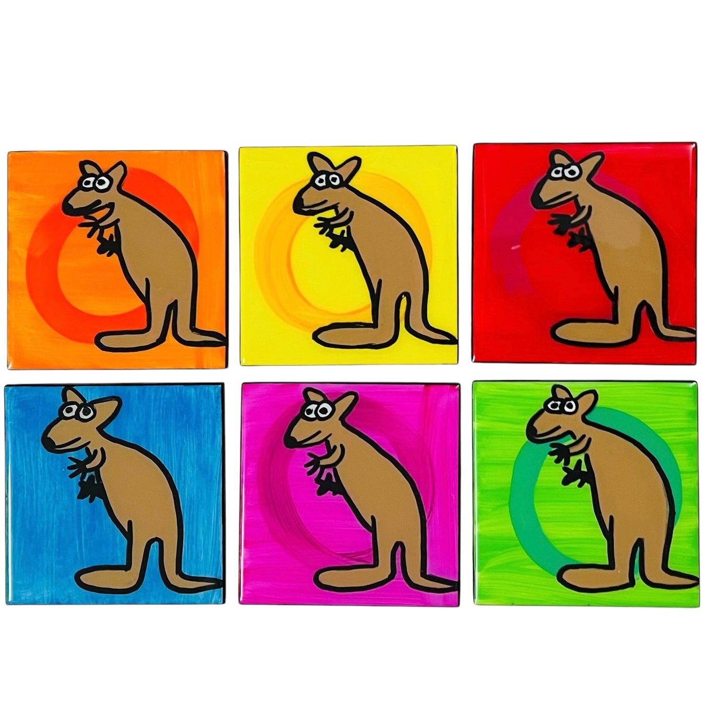 Kangaroo coasters (made to order).