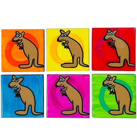 Kangaroo coasters (made to order).