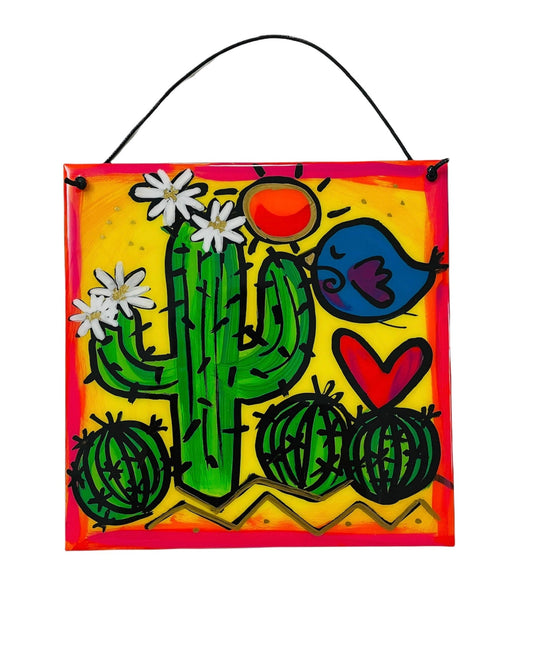 Cactus hanging tile 20x20cm