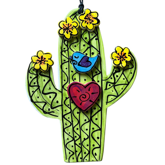 Cactus ceramic wall decor