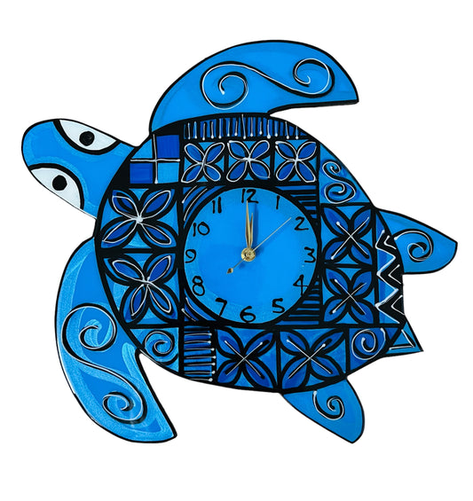 Turtle Clock Blue Tapa Design