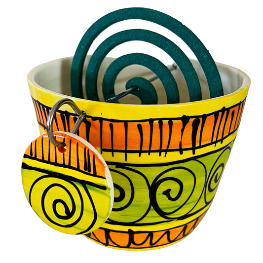 Retro Scribble Mosquito Coil holder.