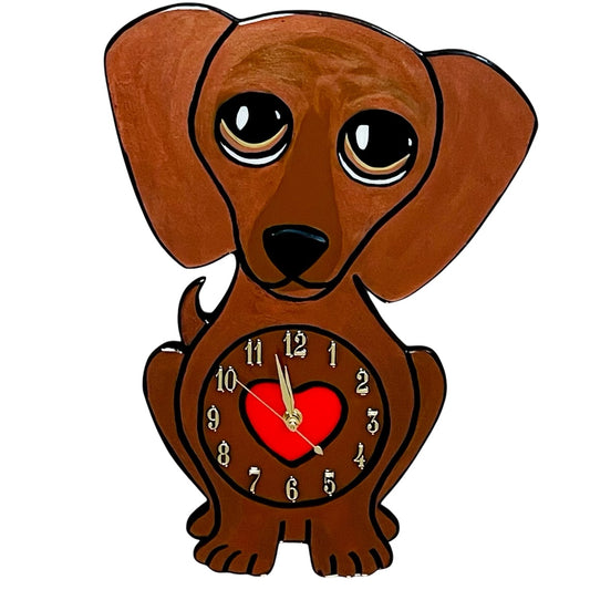 Dachshund Clock Brown.