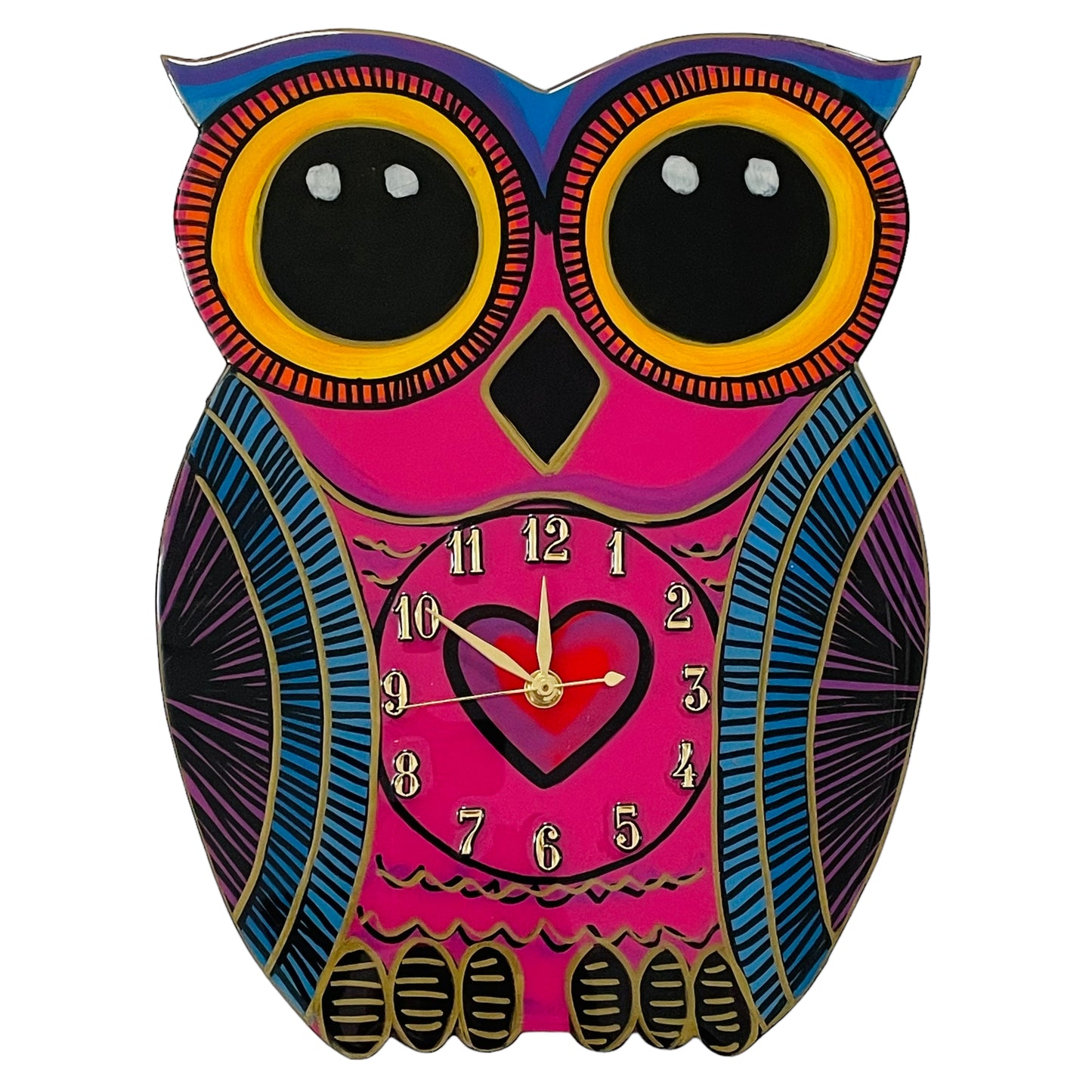 Owl clock , pink