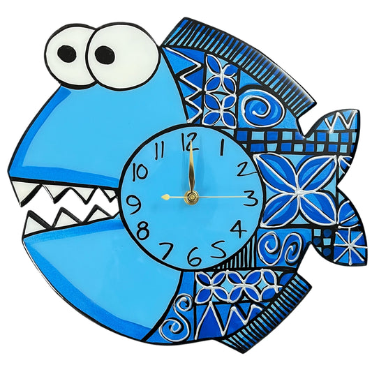 Fish Clock Blue Tapa design