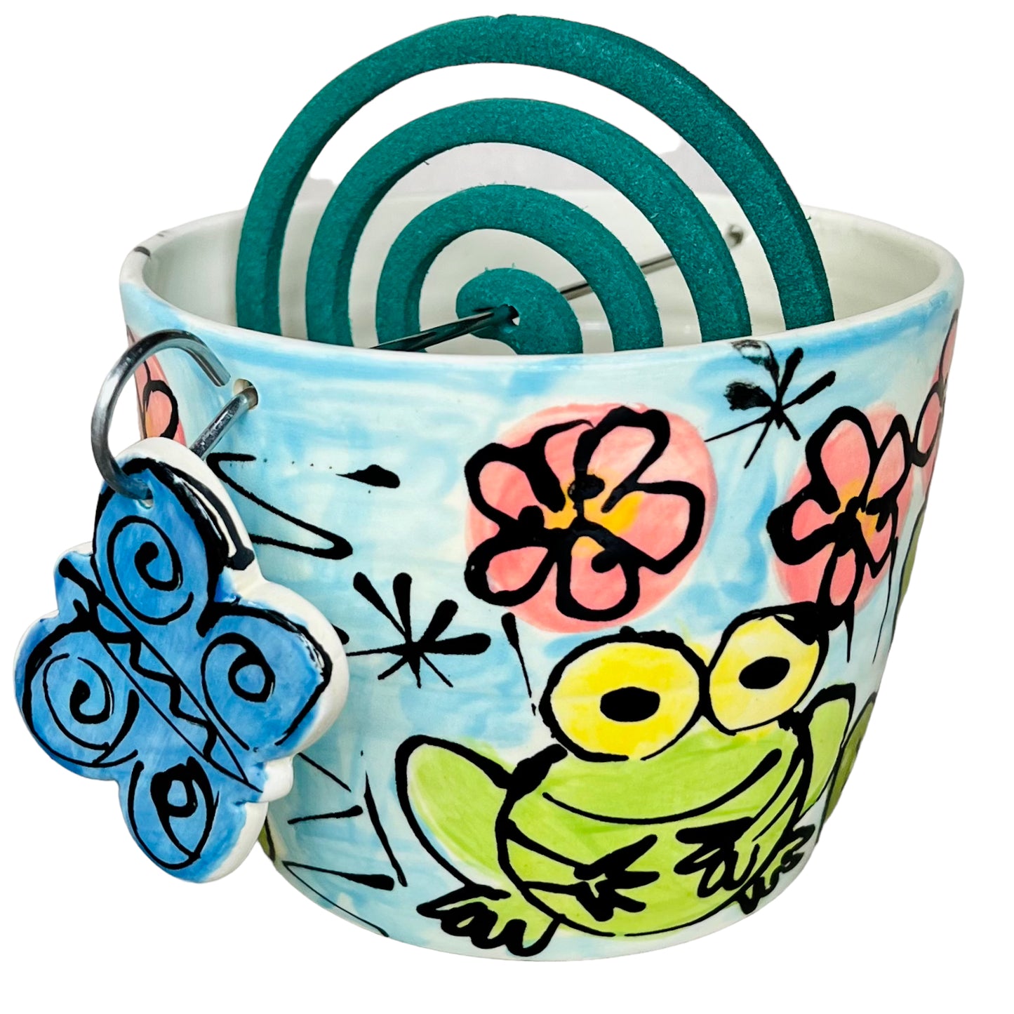 Frog with Butterfly Mosquito Coil holder