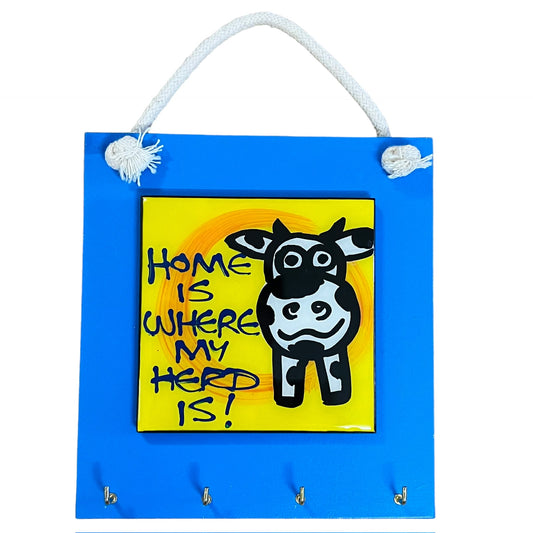 Cow tile key holder