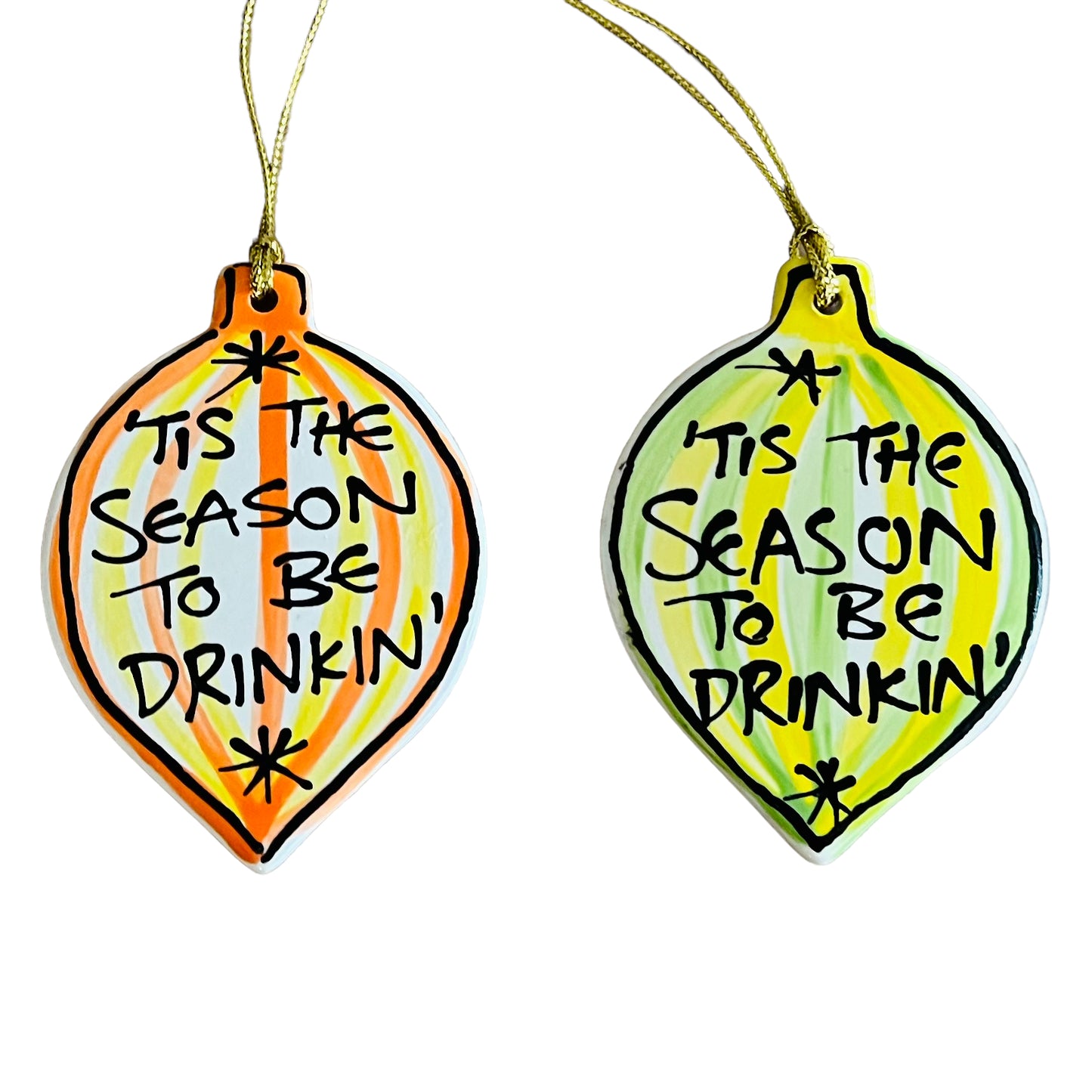 Tipsy Christmas tree decorations