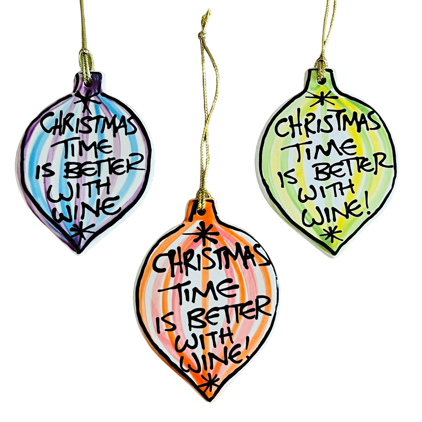 Tipsy Christmas tree decorations