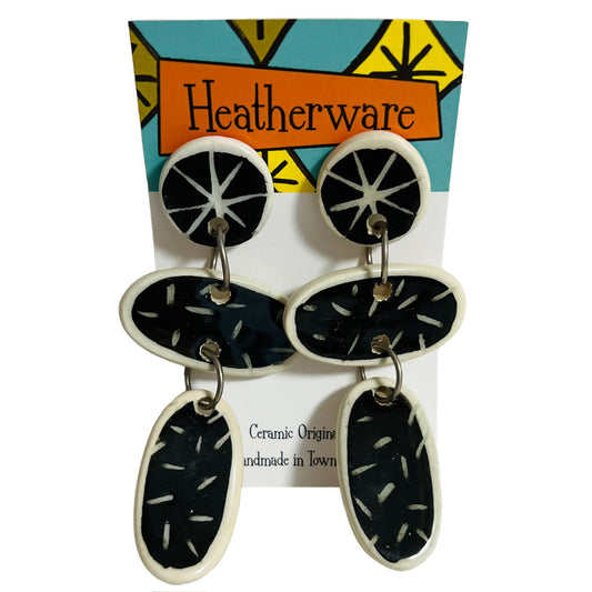 Long Dangly, Black/White.