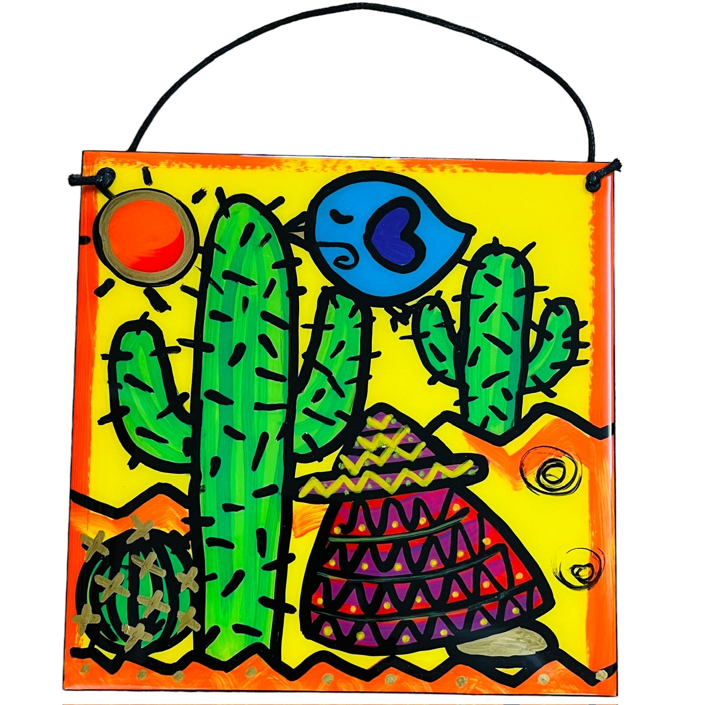 Cactus hanging tile 20x20cm