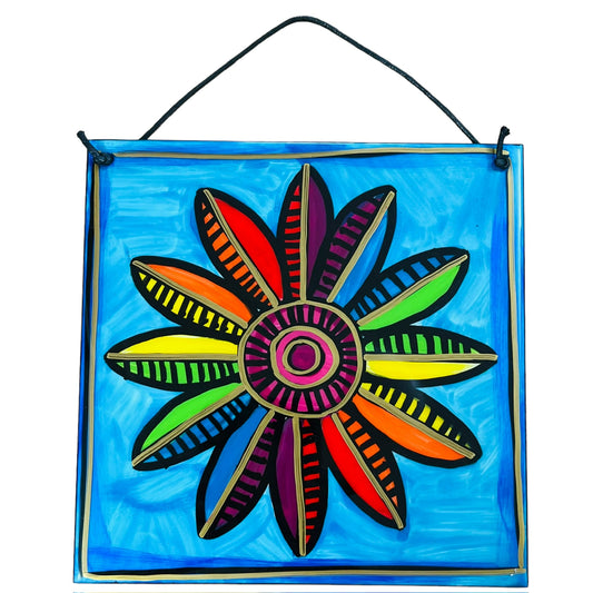 Rainbow daisy hanging tile 20x20cm