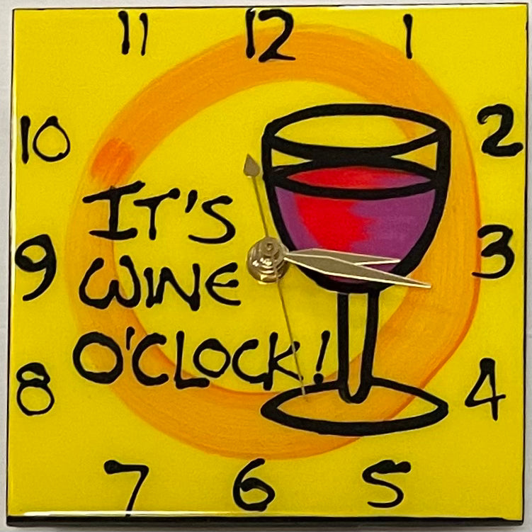 It's Wine O'Clock, Clock 15cm x 15cm