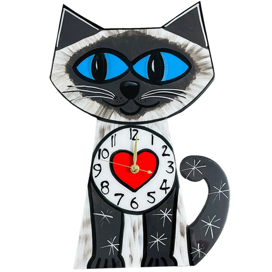 Cat clock blue point