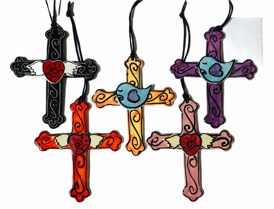 Pottery Cross with cord
