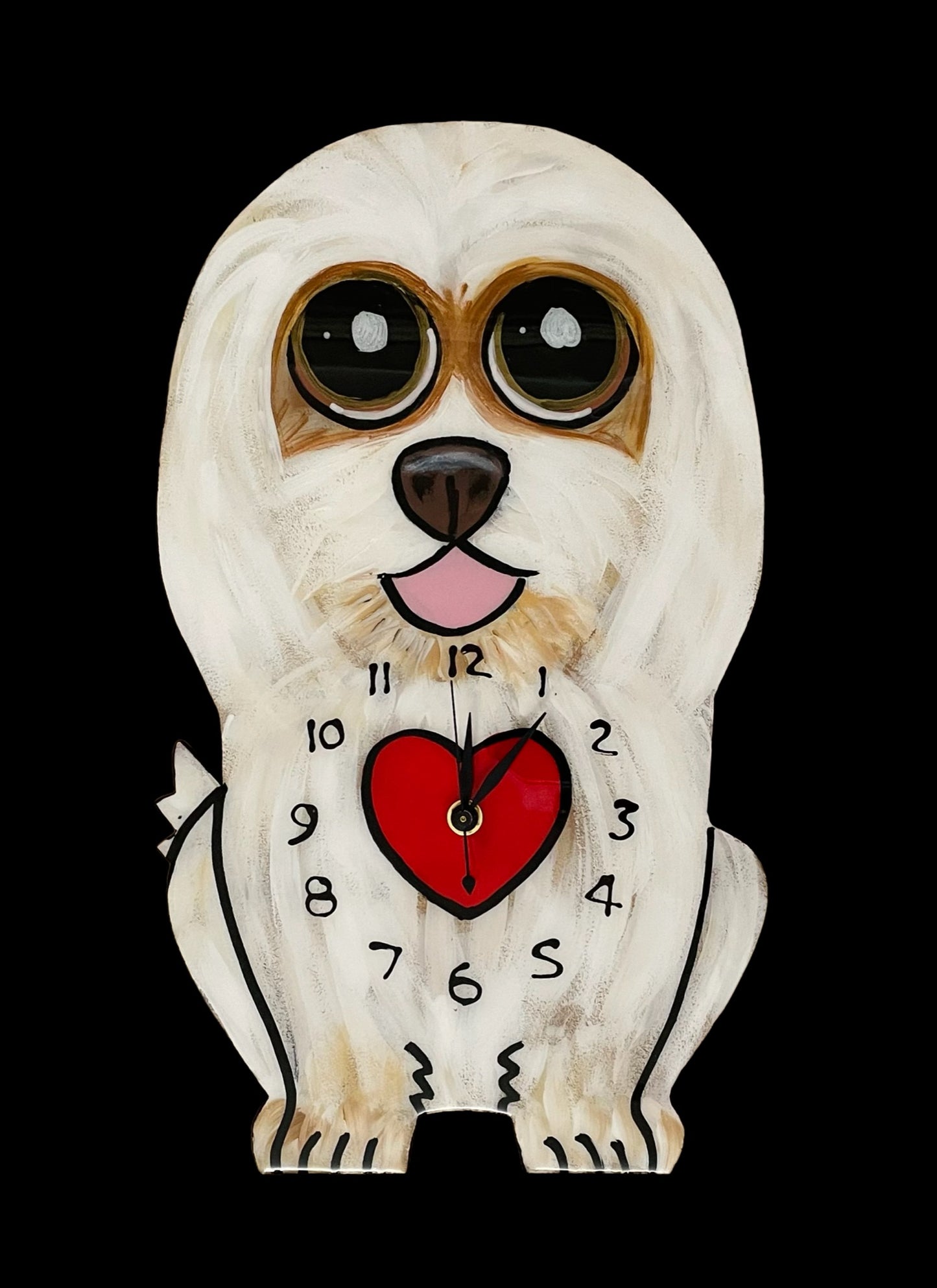 Maltese dog clock