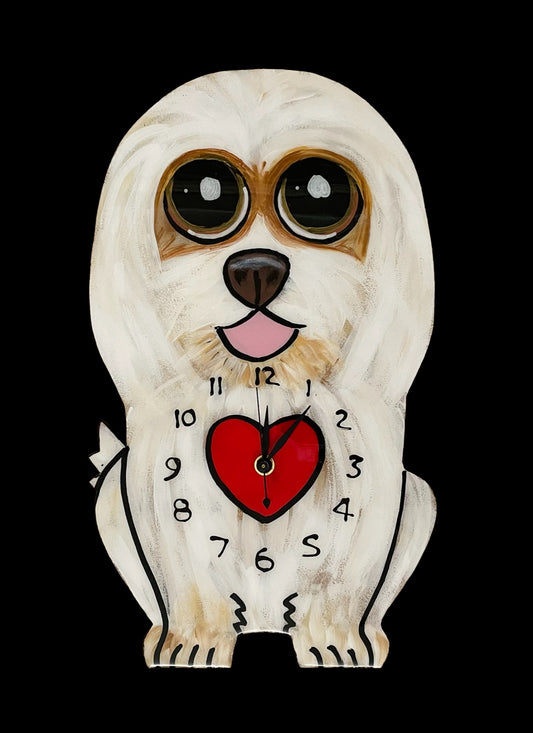 Maltese Dog Wall Clock (Made to order).