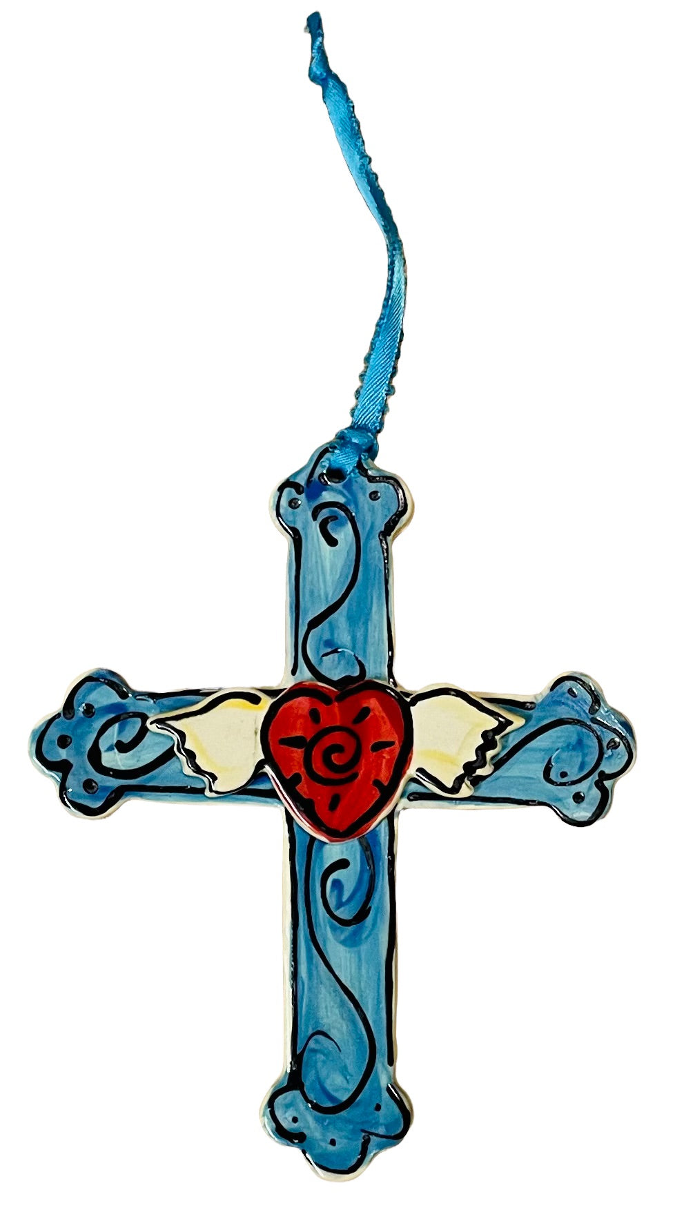 Pottery Cross with cord