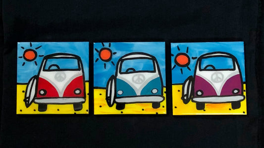 Kombi coasters (made to order).