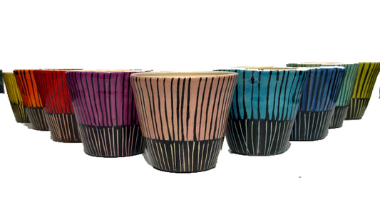 Striped flowerpots