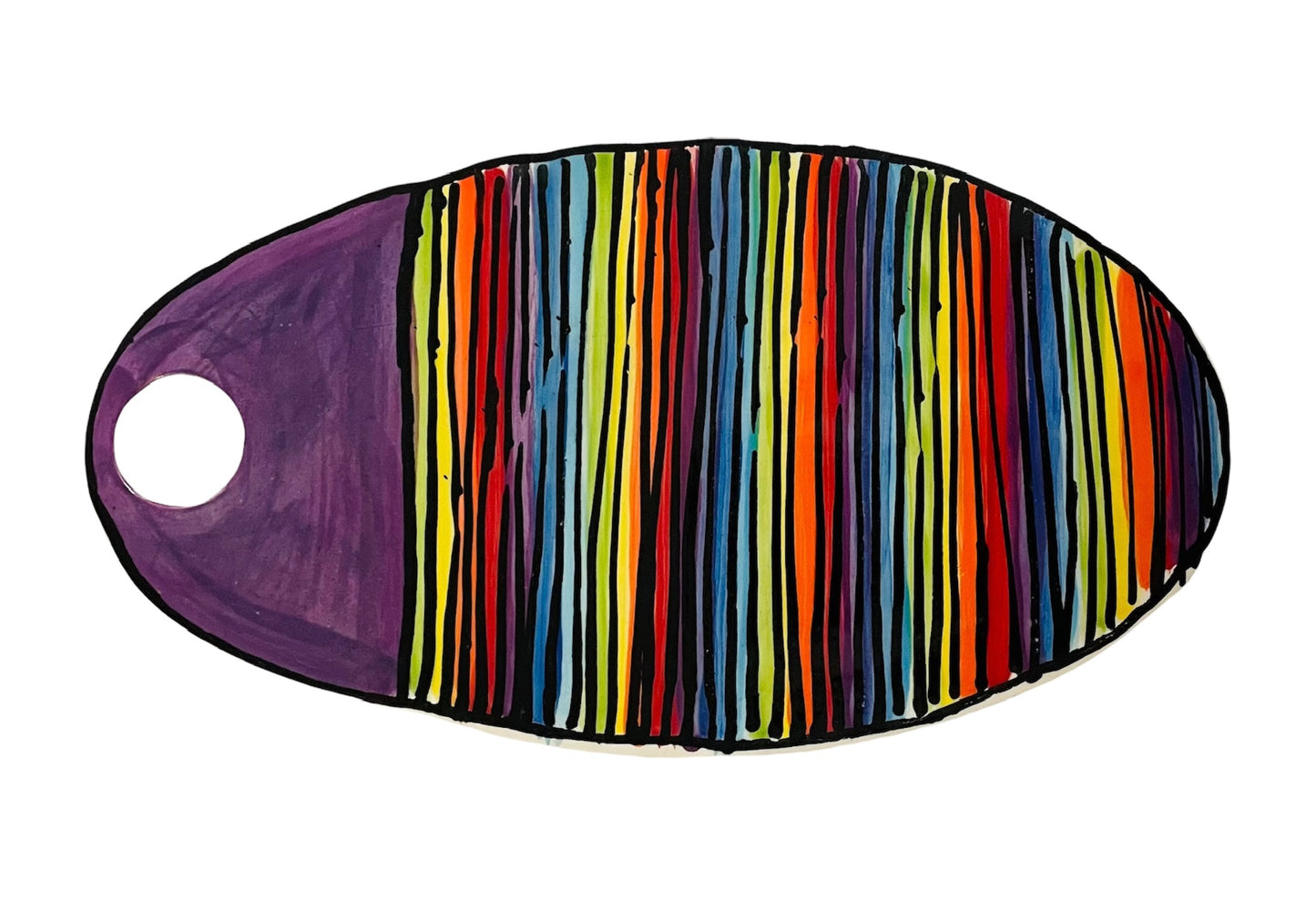 Rainbow stripe cheese board