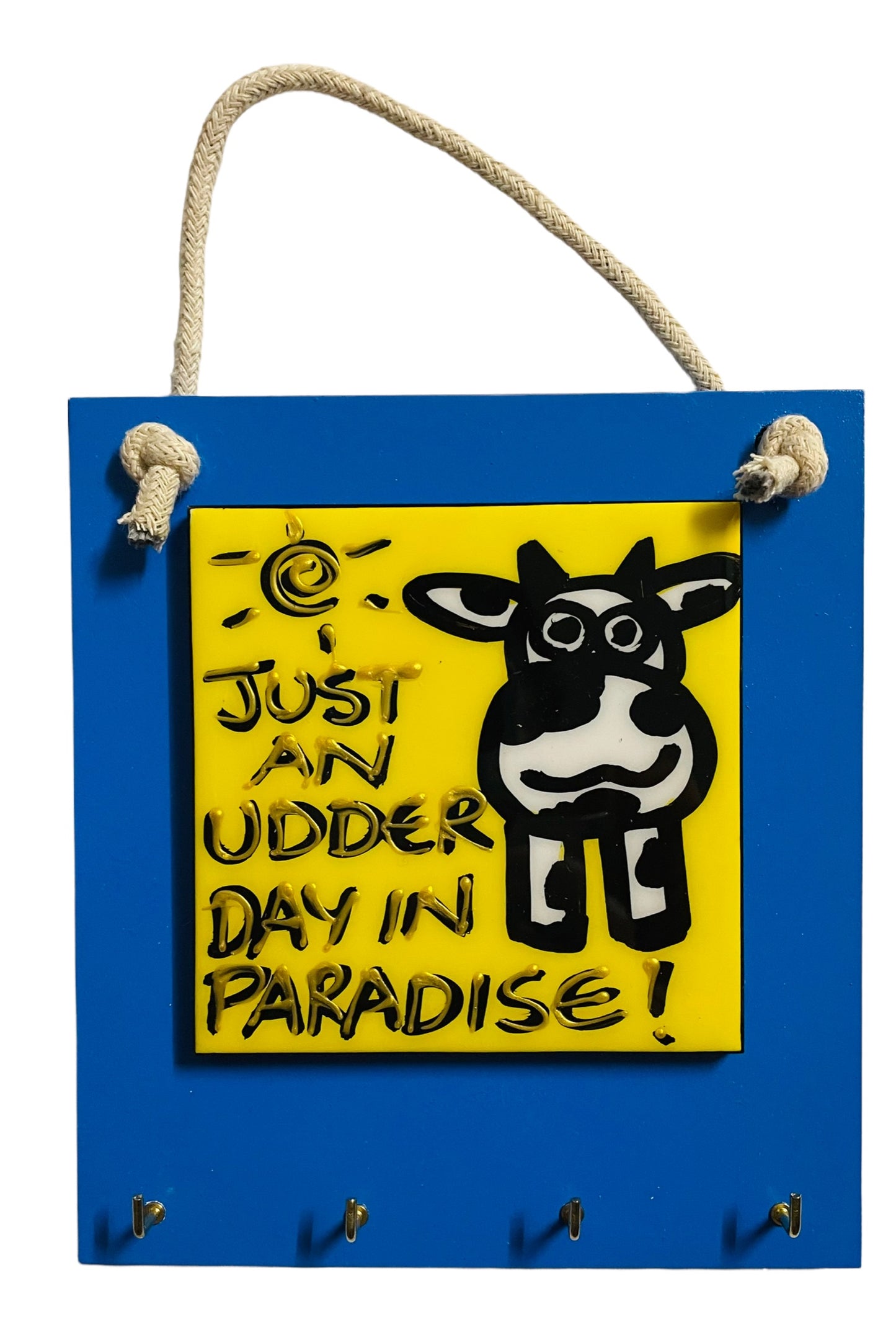 Cow tile key holder