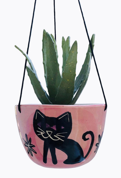 Cat hanging pot small