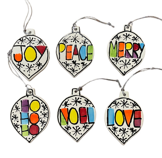 Word Christmas tree decorations